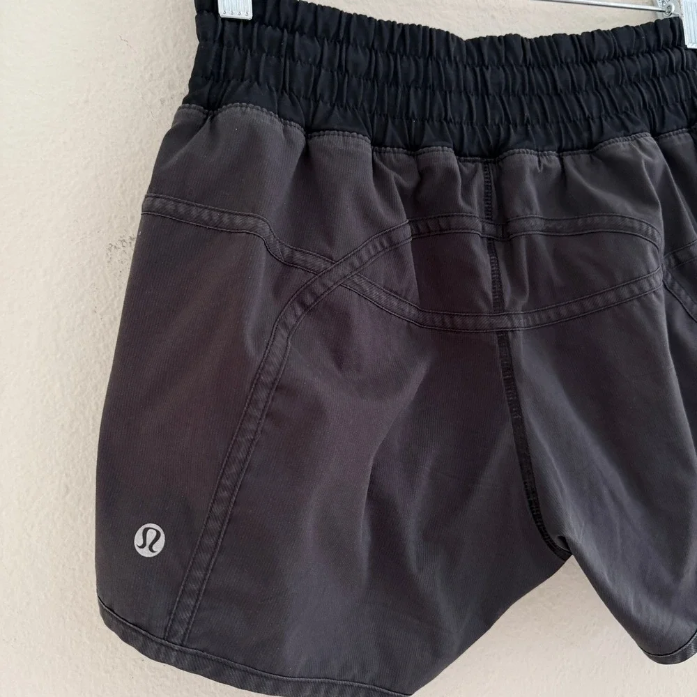 Lululemon Run Track Attack Running Shorts Black Athletic Women's Size 6